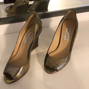 Gold jimmy choo shoes